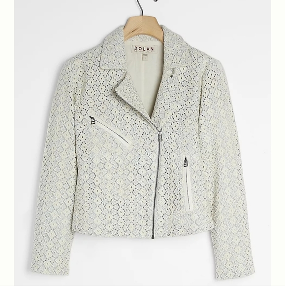 Rossi Eyelet Moto Jacket Dolan Left Coast Anthropologie - Picture 1 of 10